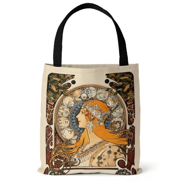Handbags - New Alphonse Mucha Artist 🎨 Goddess Tote bag Zodiac